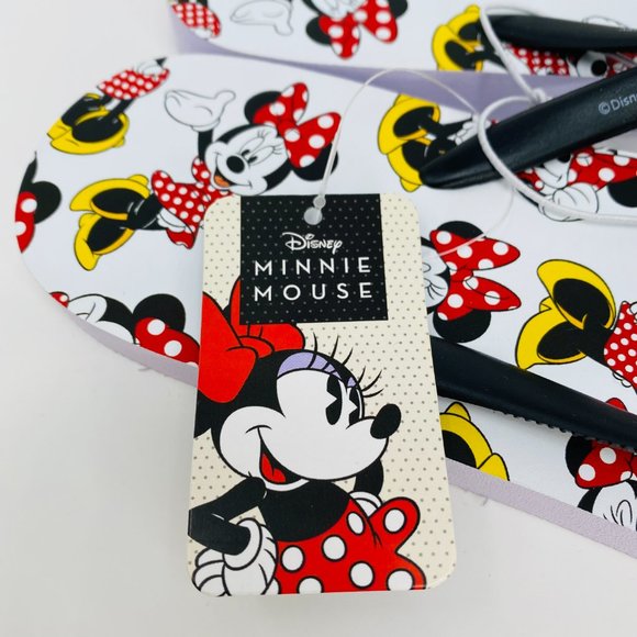 Disney Minnie Mouse Flip Flop Sandals 7/8 - Picture 1 of 6